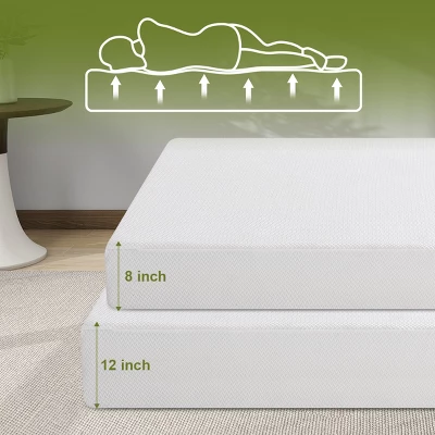 Dyonery Firm Twin Size Mattress 8 Inch, Tencel Cover, Premier Cool Green Tea/Gel Memory Foam High Density Mattress, Bed In Box For Back Pain,White 9 Dyonery Firm Twin Size Mattress 8 Inch, Tencel Cover, Premier Cool Green Tea/Gel Memory Foam High Density Mattress, Bed In Box For Back Pain,White - Image 7