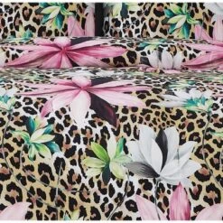 Christian Siriano Tahiti Floral Comforter Set Brown/Pink