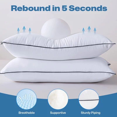 Itopfox Standard Size Pillows Set Of 4 - Cooling Supportive Hotel Pillows With Premium Soft Down Alternative Fill For Side Stomach And Back Sleepers 4 Itopfox Standard Size Pillows Set Of 4 - Cooling Supportive Hotel Pillows With Premium Soft Down Alternative Fill For Side Stomach And Back Sleepers - Image 2