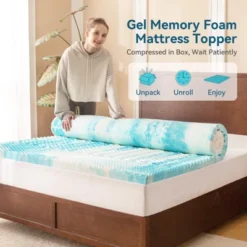 Dyonery 2/3-Inch Gel Memory Foam Mattress For Back Pain, Adequate Support And Pressure Relief, Blue -Comforters Store GUEST da7a735d 15f2 4770 8fc8 a10698bf2c6d