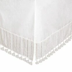 Crane Baby Cotton Tassel Boho Crib Skirt - Off-White -Comforters Store GUEST da8f294d bf79 463e 8ab0 6d8d18befada