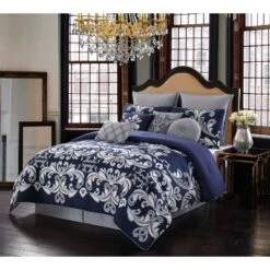 Dolce Comforter Set Navy/Silver - Style 212 -Comforters Store GUEST db3b4b8a 16ee 49eb b58f 180feff3351d