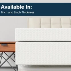 Continental Sleep, 1-Inch Medium Firm Mattress Toppers With Breathable Cover, Cooling Mattress Pad For Back Pain, Soft And Removable, White -Comforters Store GUEST dbad116e 35b3 4de9 88d3 e9df79fe9896 1