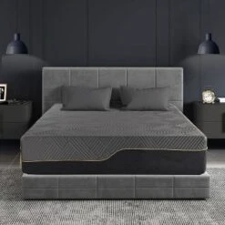 Nery 12"/10"Memory Foam Premium Cooling Green Tea/Gel Mattress With Ice Silk Cover,Medium Firm Mattress For Back Pain, Bed Mattress In A Box, Black -Comforters Store GUEST dbbfae3b 6324 4494 ae66 d8f94ccc9f9b