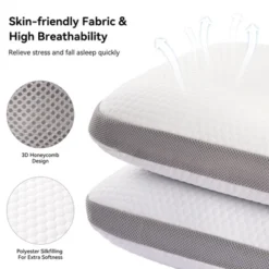 Premium Pillow With 30-Density Blue Gel Particles And Slow-Rebound Bread-Shaped Foam With Punched Design And Dual Fabric -Comforters Store GUEST dc5b59e3 1deb 4736 b767 e24781a24f0d