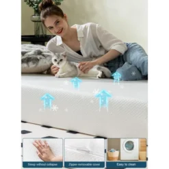 Dyonery 8 Inch Twin Size Extra Firm Memory Foam Mattresses With Tencel Cover, Premier Cooling Green Tea/Gel Bed Mattresses In Box, 75'' X 39'' -Comforters Store GUEST deda07c6 5c1d 425c 9cab 51dcfc0d78d0