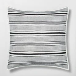 Textured Stripe Pillow Sham Dark Gray/Cream - Hearth & Hand With Magnolia -Comforters Store GUEST e5d23bbb adcc 4d87 a960 dc48647436f7