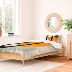 Domonique Brown Oranges Duvet Set - Deny Designs