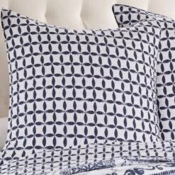 Euro 2pc Valentina Sham Set Navy - Homthreads