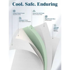 Dyonery 8 Inch Twin Size Extra Firm Memory Foam Mattresses With Tencel Cover, Premier Cooling Green Tea/Gel Bed Mattresses In Box, 75'' X 39'' -Comforters Store GUEST f47af5a2 c912 4dc3 b6d7 b8ba9f982d0f