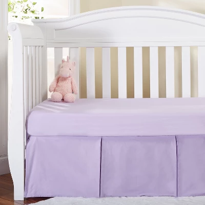 Everyday Kids Lavender Pleated Crib Skirt – 100% Cotton, Fits Standard Cribs, 14" Drop, Split Corners, Easy On/Off, Soft Nursery Bedding For Babies 3 Everyday Kids Lavender Pleated Crib Skirt – 100% Cotton, Fits Standard Cribs, 14" Drop, Split Corners, Easy On/Off, Soft Nursery Bedding For Babies