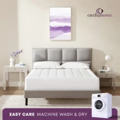 CIRCLESHOME Ultra-Plush Down Alternative Cotton Top Mattress Pad For Comfort & Protection -Comforters Store GUEST f5c82078 6ba4 4ff0 874c 430905468886