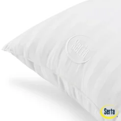 Serta Standard/Queen 2pk Won't Go Flat Pillows White: 300 Thread Count, Cotton Cover, Soft Polyester Fill -Comforters Store GUEST fb110065 9e19 4699 b97b 8e43db34a347