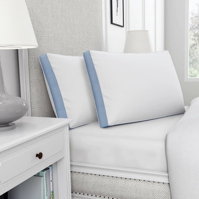 DreamLab Standard/Queen Medium Machine Washable Set Of 2 Cooling Sleep Pillows For Back Stomach Or Side Sleepers 6 DreamLab Standard/Queen Medium Machine Washable Set Of 2 Cooling Sleep Pillows For Back Stomach Or Side Sleepers - Image 4