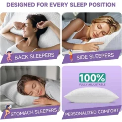 FAPO Adjustable Pillows Queen Size Set Of 2 - Cooling Shredded Memory Foam Pillow For Sleeping, Bed Pillows For Sleepers,Washable Cover -Comforters Store GUEST fef80f52 f296 4ac4 bf87 0fd3f7e1adcc